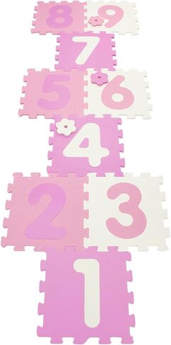 سجادة إسفنجية من HONEY JOY Hopscotch للأطفال، 12.5 بوصة × 12.5 بوصة EVA 9 قطع متشابكة من سجادة لعب الألغاز الناعمة للأطفال مع أرقام، سجادة سجاد كبيرة غير قابلة للانزلاق، سهلة التجميع والتنظيف، لغرفة اللعب (وردي) in Saudi Arabia