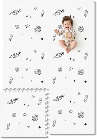 Baby Play Mat - EVA Interlocking Foam Play Tile Mat 6Pcs, 72"x 48" Baby Soft Puzzle Play Mats for Crawling & Development, Anti-Slip Foam Floor Tiles with 0.5 Inch Thick for Toddlers and Kids in Saudi Arabia