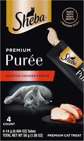 Sheba Premium Puree Lickable Cat Treats, Chicken, Salmon & Tuna, 24 Count in Kuwait