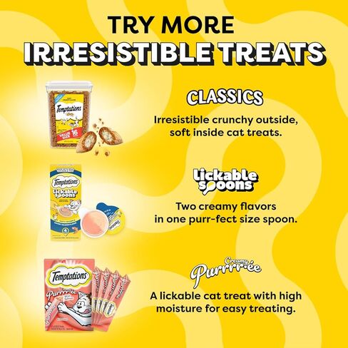Temptations Lickable Spoons, Soft Lickable Cat Treats, Adult Wet Cat Treats, Variety Pack, 24 Spoons in Saudi Arabia