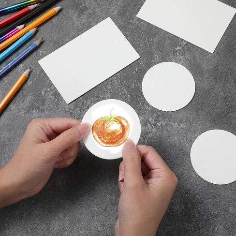 20 قطعة من ورق الرسم الإسفنجي ثلاثي الأبعاد من قماش الإسفنج، أوراق رسم فارغة منتفخة مع قطعة واحدة من قلم فرشاة الألوان المائية لفنون الرسم الأكريليك والحرف اليدوية (دائرة 2.6 بوصة × 2.6 بوصة، مربعة 4.3 بوصة × 2.8 بوصة) in Kuwait
