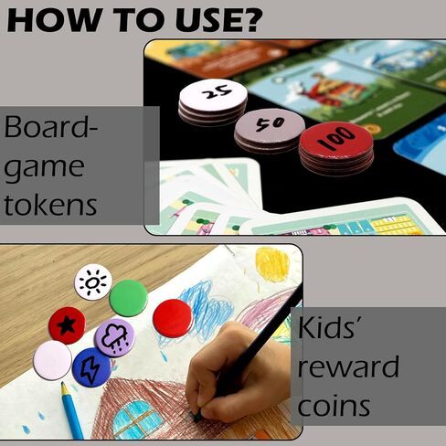 100 Pcs Dry Erase Tokens – Reusable Writable Blank Game Counters, Customizable Discs for DND, MTG, Tabletop RPGs, Board Games & Bingo Accessories in Saudi Arabia