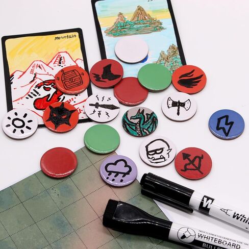 100 Pcs Dry Erase Tokens – Reusable Writable Blank Game Counters, Customizable Discs for DND, MTG, Tabletop RPGs, Board Games & Bingo Accessories in Saudi Arabia
