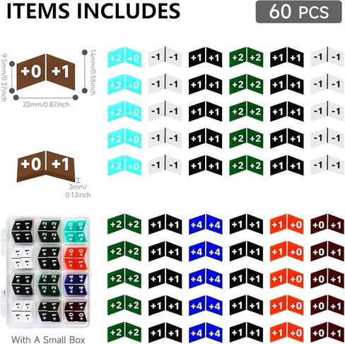 SIXPOINTS 60 Pieces MTG Counters Tokens Buff +1/+0 Life Counter Token & Box Set Compatible with Magic The Gathering Creature Stats or Loyalty, TCG, Card Games Accessories in Saudi Arabia