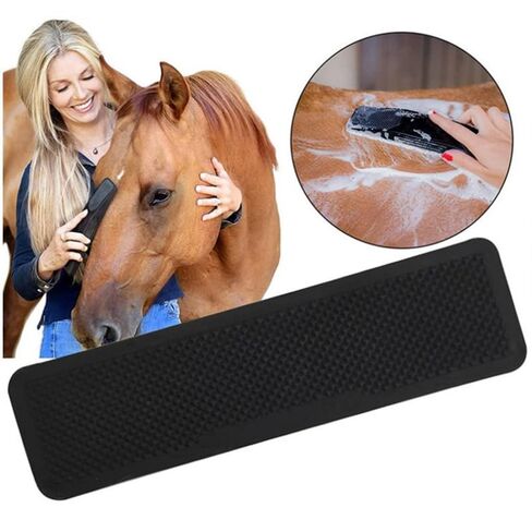 Horse beauty tool, multi-functional hair comb, for bathing, hair removal, massage and cleaning, 9 inches long, 2.51 inches wide, black in Kuwait