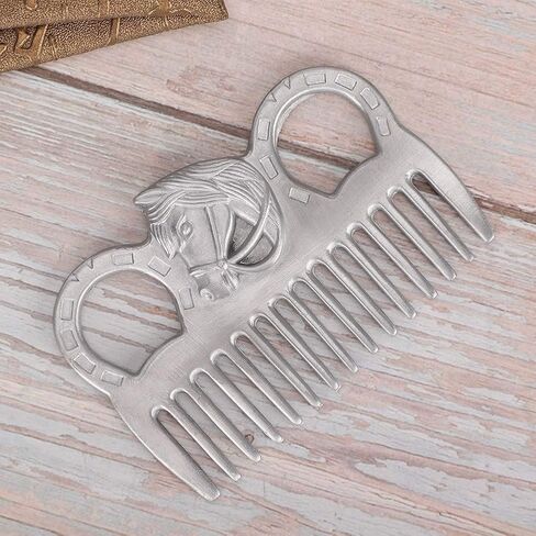 Portable Livestock Horse Hair Metal Comb - Durable Solution with Beautifully Carved Handle - Compact Size for Easy Carrying Perfect Grooming Tool for Horses in Saudi Arabia