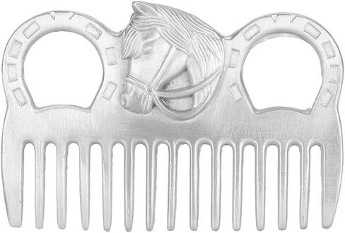 Portable Livestock Horse Hair Metal Comb - Durable Solution with Beautifully Carved Handle - Compact Size for Easy Carrying Perfect Grooming Tool for Horses in Saudi Arabia