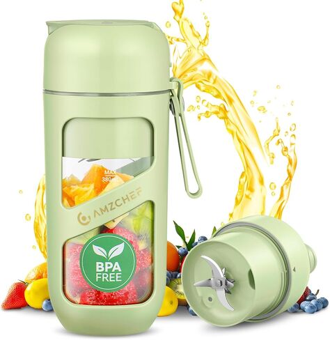 AMZCHEF Portable Blender, Strong Cutting Power with 10-Blade,Type-C Rechargeable,Vacuum Personal Size Mini Blender for Shakes and Smoothies, BPA free, for Sports, Travel, Hiking in Saudi Arabia