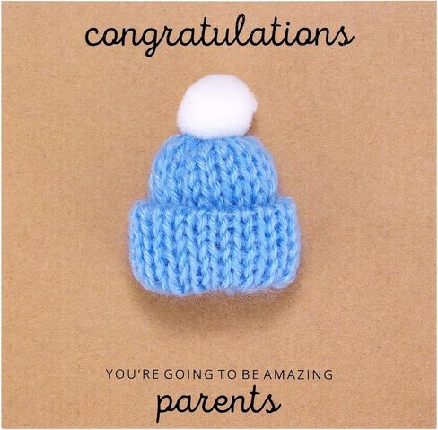 Ukodnus Parents to Be Card with Pink Knitted Hat, Pregnancy Congratulations Cards, Baby Shower Card for Expecting Mom & Dad, New Baby Girl Reveal Handmade Greeting Cards, First Time Parents Gift in Saudi Arabia