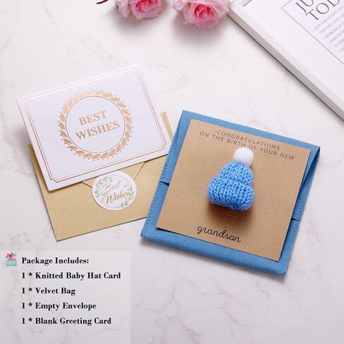 Ukodnus Congratulations on the Birth of Your Grandson Card, New Baby Boy Greeting Card for New Grandparents, Baby Reveal Keepsake Cards for New Grandma and Grandpa in Saudi Arabia