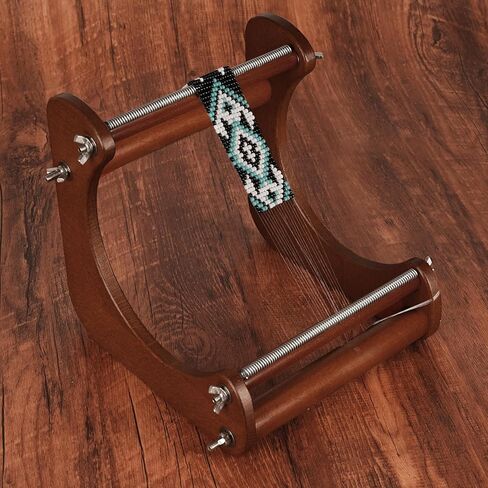 مجموعة نول الخرز AIOWZZY، لوازم خرز نول الخشب مع تعليمات مفصلة، ​​إكسسوارات صنع المجوهرات نول السوار العملي (بني داكن) in Kuwait