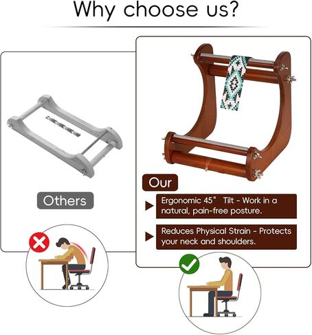 مجموعة نول الخرز AIOWZZY، لوازم خرز نول الخشب مع تعليمات مفصلة، ​​إكسسوارات صنع المجوهرات نول السوار العملي (بني داكن) in Kuwait