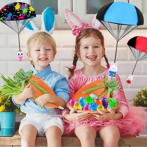 joicee 8 حزمة بيضة عيد الفصح مملوءة مسبقًا بألعاب المظلة، هدايا سلة عيد الفصح المحشوة، ألعاب رمي يدوية مليئة بأشكال حيوانات للأولاد والبنات، هدايا الحفلات، لعبة صيد البيض in Saudi Arabia