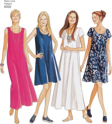 New Look Ladies Easy Sewing Pattern 6352 Dresses in 4 Variations in Saudi Arabia