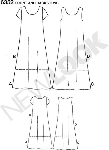 New Look Ladies Easy Sewing Pattern 6352 Dresses in 4 Variations in Saudi Arabia