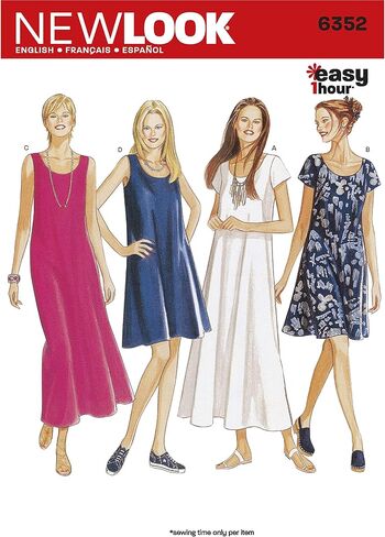 New Look Ladies Easy Sewing Pattern 6352 Dresses in 4 Variations in Saudi Arabia