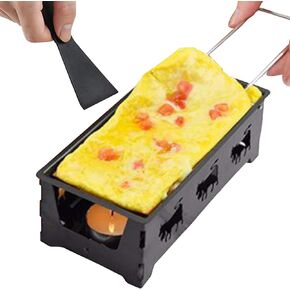 Zerodis Mini Cheese Raclette Grill Set Raclette Grills Carbon Steel Melter Foldable Handle for Cheese Lovers Mini Grill Set Non Stick Kitchen (Red) in Saudi Arabia