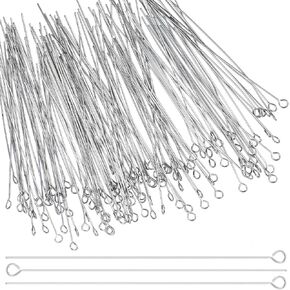400 قطعة دبابيس لصنع المجوهرات، 70 مم/2.76 بوصة دبابيس رأس لصنع المجوهرات، دبابيس رأس لصناعة المجوهرات DIY حرفية خرز حلق قلادة قلادة سوار صنع in Kuwait