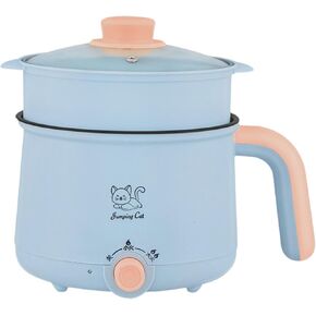 Electric Hot Pot 1.8L Ramen Cooker Cookware Multipurpose Soup Pot Noodles Pot Electric Cooker for Oatmeal Ramen Noodles Steak, Pot Steel Steamer in Kuwait