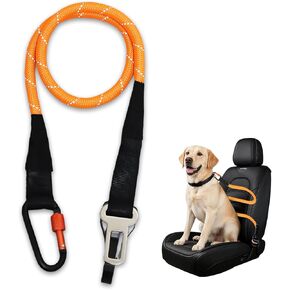 Dog Seat Belt for Car, Reflective Heavy-Duty Dog Seatbelt for Vehicle, Dual Clip Hook, Buckle and Carabiner, Strong Rope, Pet Tether Safety Restraint for All Dogs Holiday Outdoor Travel, Green in Kuwait