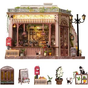 Book Nook Kit - DIY Miniature House Diorama Dollhouse Kit, Booknook Tiny House Bookshelf Decor 3D Wooden Puzzle, Gifts for Adults, Teens, and Family(Café des Deux Moulins) in Kuwait