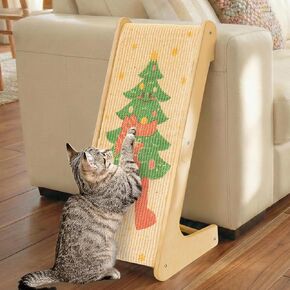 PETKARAY L Shape Cat Scratcher, Sisal Kitty Scratching Ramp, Vertical Scratch Pad for Indoor Cats, 25.2" Furniture Protector with Catnip, Classic in Kuwait