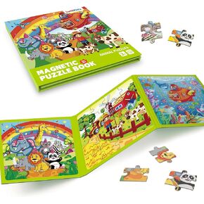 لغز الأميرة حورية البحر المغناطيسي يونيكورن للفتيات الذين تتراوح أعمارهم بين 3-6، لغز السفر 20 قطعة للأطفال الصغار، لعبة نشاط رحلة الطريق بالطائرة، هدايا عيد الحب للفتيات 3 4 5 6 سنوات من العمر in Kuwait