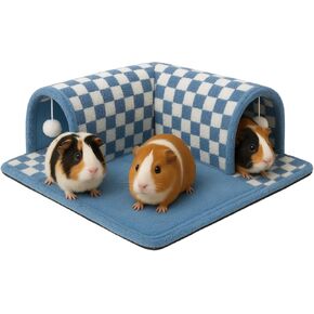 سرير نفق خنزير غينيا - مخبأ من الصوف وسرير مريح للحيوانات الأليفة الصغيرة، بيت حيوانات صغير ناعم قابل للغسل ونفق بديل للفراش لخنازير غينيا والأرانب والهامستر والقوارض (أصفر) in Kuwait