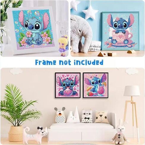 nekpiahu 6 Pack 5D Diamond Art Painting Kits for Kids Beginners, Full Drill Cute Cartoon Diamond Art Kits, DIY Big Gem Art for Children Ages 6-7-8-9-12, Home Wall Decor 6x6 Inch in Saudi Arabia