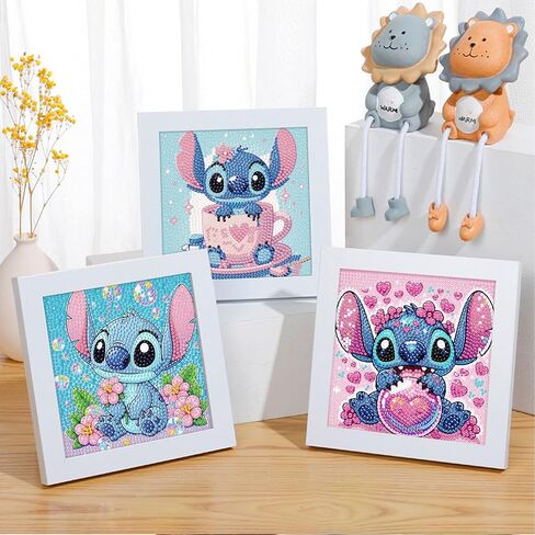 nekpiahu 6 Pack 5D Diamond Art Painting Kits for Kids Beginners, Full Drill Cute Cartoon Diamond Art Kits, DIY Big Gem Art for Children Ages 6-7-8-9-12, Home Wall Decor 6x6 Inch in Saudi Arabia