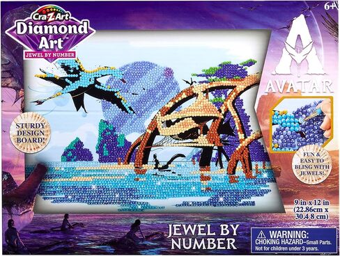 مجموعة Avatar Diamond Art Jewel حسب الأرقام من CRA-Z-Art، لوحة تصميم متينة مقاس 9 × 12 بوصة، نشاط فني سهل اللصق على الأحجار الكريمة للأطفال من سن 6 سنوات فما فوق، اصنع عملًا فنيًا متلألئًا بطابع الصورة الرمزية in Kuwait