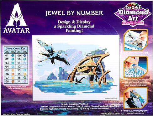 مجموعة Avatar Diamond Art Jewel حسب الأرقام من CRA-Z-Art، لوحة تصميم متينة مقاس 9 × 12 بوصة، نشاط فني سهل اللصق على الأحجار الكريمة للأطفال من سن 6 سنوات فما فوق، اصنع عملًا فنيًا متلألئًا بطابع الصورة الرمزية in Kuwait