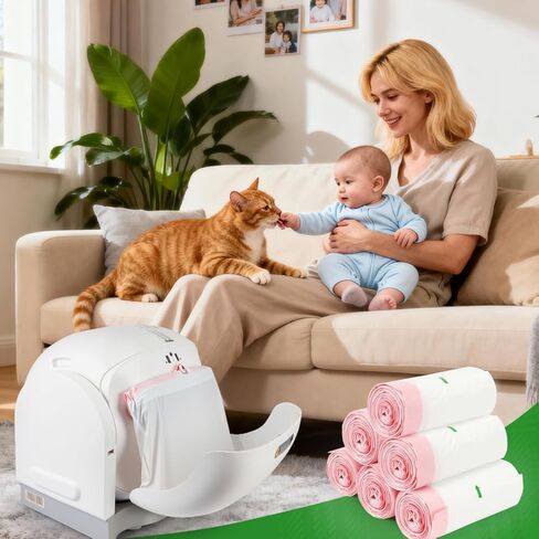 أكياس صندوق الفضلات الأوتوماتيكية ذات الرباط 120 قطعة من SZEE، مصممة لصندوق الفضلات الأوتوماتيكي الذي يتميز بتخزين النفايات من الجانب، متوافقة مع MW-SC01/MW-SC02 in Kuwait