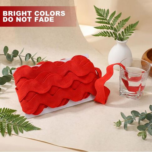 10 Yard 1.58 Inch Wave Bending Fringe Red Ribbon Jumbo Wavy Edge Ribbon RIC Rac Trim Fabric Trim Zig Zag for Sewing Making Wedding Dress Party Gift Wrapping in Saudi Arabia