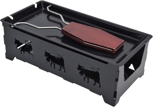 Mini Cheese Raclette Grill Black Handle Iron Bakeware Baking Tool Portable Mahogany Color Indoor Outdoor Cooking in Saudi Arabia