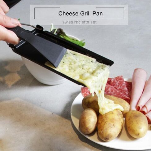 Mini Cheese Raclette Grill Black Handle Iron Bakeware Baking Tool Portable Mahogany Color Indoor Outdoor Cooking in Saudi Arabia