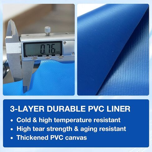 بركة أسماك PVC، حوض أسماك فوق الأرض، بركة سمكة ذهبية/بركة كوي مع لوحة عرض شفافة، حوض سمك قماشي خارجي مع إطار من الفولاذ المقاوم للصدأ وصمام تصريف للخارج، 47.2 * 31.5 * 23.6 بوصة، 152 جالون in Kuwait