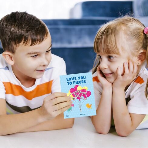 Fancy Land 24 Pack Valentines Gifts for Kids Classroom Metal Puzzles Brain Teasers Kids Valentines Day Cards for School Exchange Gifts Party Favors in Saudi Arabia