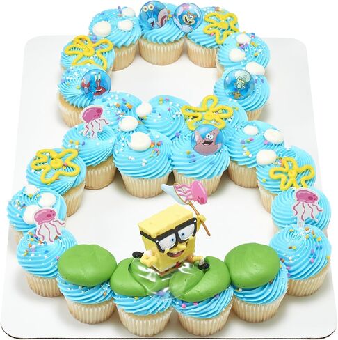 DecoPac SpongeBob SquarePants Rings, SpongeBob Cupcake Toppers Featuring SpongeBob, Patrick, Gary, Mr. Krabs, Sandy Cheeks, And Squidward - 24 Pack in Saudi Arabia