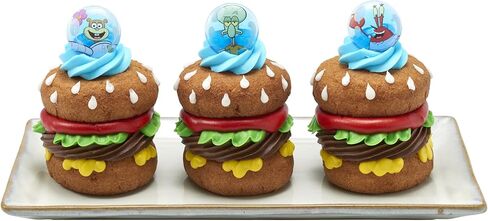 DecoPac SpongeBob SquarePants Rings, SpongeBob Cupcake Toppers Featuring SpongeBob, Patrick, Gary, Mr. Krabs, Sandy Cheeks, And Squidward - 24 Pack in Saudi Arabia