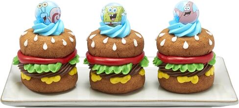 DecoPac SpongeBob SquarePants Rings, SpongeBob Cupcake Toppers Featuring SpongeBob, Patrick, Gary, Mr. Krabs, Sandy Cheeks, And Squidward - 24 Pack in Saudi Arabia