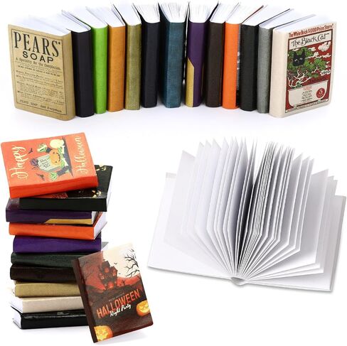 كتب الجنيات الصغيرة، 24 قطعة من الكتب المصغرة بمقياس 1:12، كتب بيت الدمى، كتب صغيرة لإكسسوارات بيت الدمى، ديكور رف الكتب الصغير العتيق، جامعي المنمنمات in Kuwait