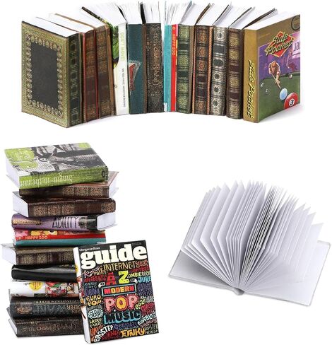 كتب الجنيات الصغيرة، 24 قطعة من الكتب المصغرة بمقياس 1:12، كتب بيت الدمى، كتب صغيرة لإكسسوارات بيت الدمى، ديكور رف الكتب الصغير العتيق، جامعي المنمنمات in Kuwait