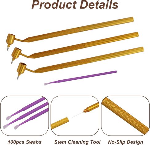 3 Pack Fillable Fine Line Paint Pen Brass Tip Detail Pen, Fluid Writer Applicator + 100 Pcs Reformable Cotton Swab for Car Scratch Repair/Car Owners（0.3mm+0.5mm+0.7mm） in Saudi Arabia