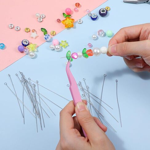 400 قطعة دبابيس لصنع المجوهرات، 70 مم/2.76 بوصة دبابيس رأس لصنع المجوهرات، دبابيس رأس لصناعة المجوهرات DIY حرفية خرز حلق قلادة قلادة سوار صنع in Kuwait