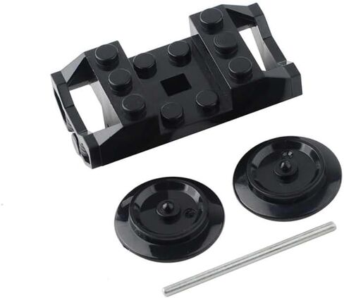 Train Wheel Sets with Metal Axles, 4-Piece Building Block Technical Parts, Compatible with Power Functions Tracks 74784 2878c02 in Saudi Arabia