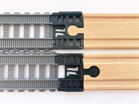 TrainLab.com Adapters, Compatible with Thomas & Friends Trackmaster Gray 2014 and Wooden Railway Tracks, Essential Trackmaster and Wooden Track Accessories (2pc) (Black) in Saudi Arabia