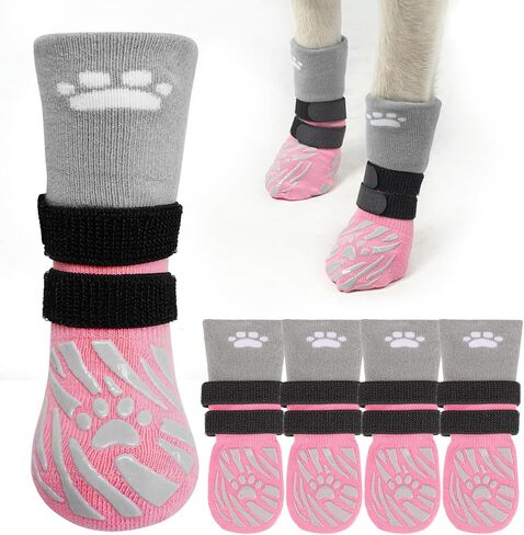 SCENEREAL Dog Socks to Prevent Licking Paws, Paw Protectors for Small Dogs, Black XS in Saudi Arabia