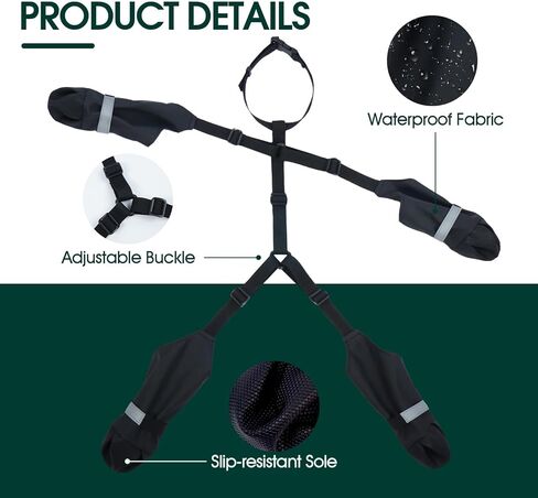 Dog Suspender Boots, Anti-Slip & Fall Waterproof Dog Shoes Leggings, Dog Paw Protector for Small Medium Dogs, Adjustable Dog Boots Pet Shoes for Outdoor Walking in Saudi Arabia