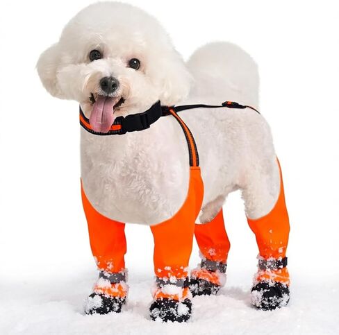 Dog Suspender Boots, Anti-Slip & Fall Waterproof Dog Shoes Leggings, Dog Paw Protector for Small Medium Dogs, Adjustable Dog Boots Pet Shoes for Outdoor Walking in Saudi Arabia